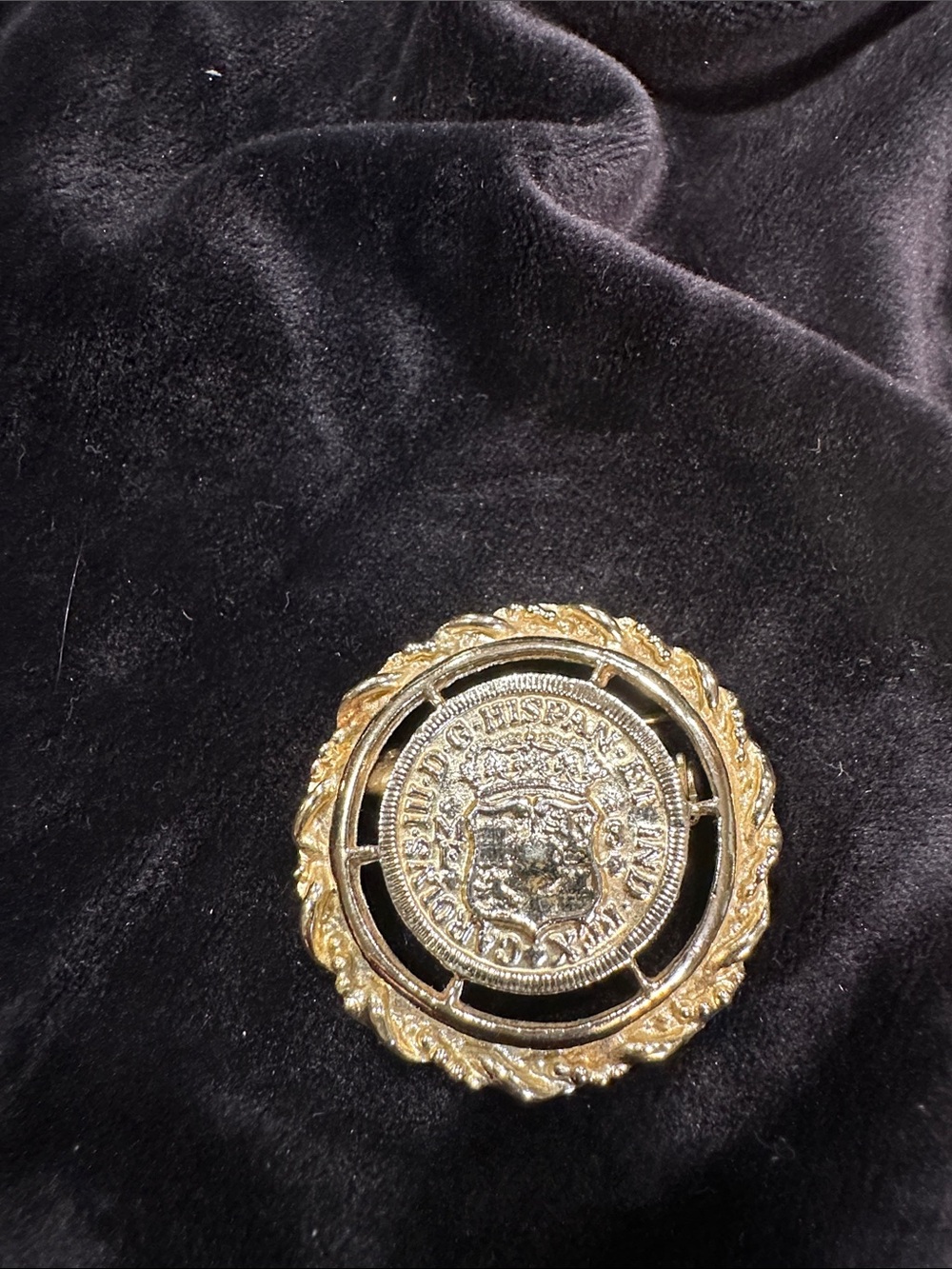 Gold Coin Medallion Brooch - Women Accessories